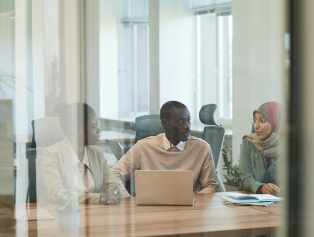 Human resource management team conducting large-scale recruitment